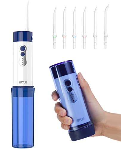 Water Flosser for Teeth Cleaner, URTUE Portable Travel Water Flosser Cordless Oral Irrigator Water Floss Dental Tooth Pick with 4 DIY Modes, 6 Tips, IPX7 Waterproof for Braces, Teeth, Gums