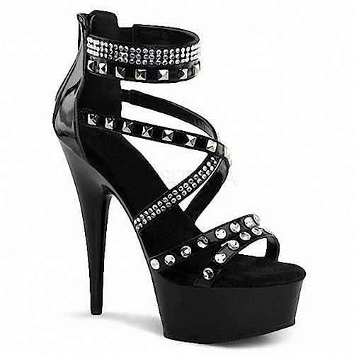 Sandales pour Femmes à Strass et Rivets Idéales pour Vos Soirées Gala et Événements Chic