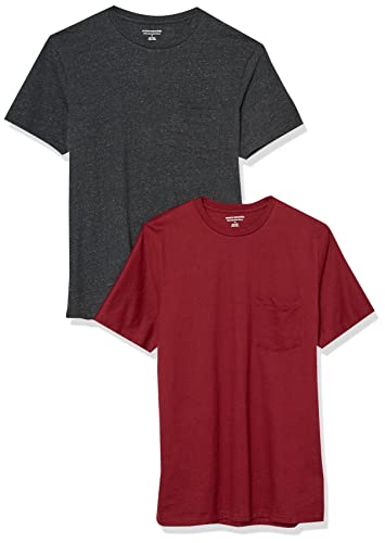 Image of Amazon Essentials Men's Short-Sleeve Crewneck Pocket T-Shirts, Pack of 2