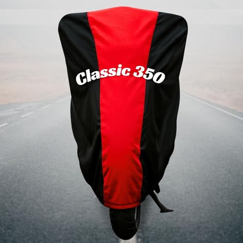 Image of Motorcycle Bike Body Cover for Outdoor Use - Heavy Fabric Water Resistant Two Wheeler Cover with UV, Dust & Rain Protection Compatible for Classic 350