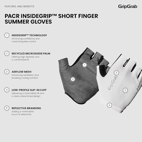 GripGrab Pacr Insidegrip Short Gloves L avec silicone interne