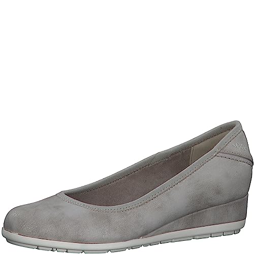 s.Oliver Damen Ballerinas aus Kunstleder Keilabsatz, Beige (Beige), 38 EU