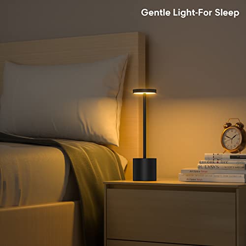 Yht Cordless Table Lamp, 10.25In Rechargeable Portable Battery Operated Powered Desk Lamps Set Of 2 Levels Dimmable Night Table Lights For Living Room Dining Restaurant Bar Garden Patio-Black #TOP4