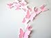 ufengke® 12 Pezzi 3D Farfalle Adesivi Murali Fashion Design DIY Farfalla Arte Adesivi da Parete Artigianato Decorazione Domestica, Rosa