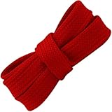 [DLLM] オシャレ 靴ひも 2足 御洒落 ファットシューレース 立体 平紐 極太 シューレース 存在感 靴紐 おしゃれ カジュアル シューズ スニーカー 幅 1.8cm 4本入り 133# 120cm レッド