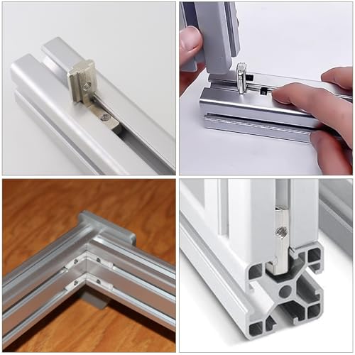 alwaiiz 10 Stück Alu Winkel, Aluprofile 4040 Nut 8 M6 T Slot 90° L-Form Klammern Inneneckverbinder, Aluprofil Verbinder Winkelwinkel mit Schrauben