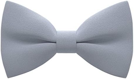 Bow Tie House Men's Classic Pre-Tied Bow Tie Formal Solid Tuxedo (Large, Cloud Grey)