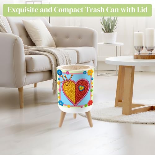 Caneca de basura redonda con tapa y patas 7L miniatura 2