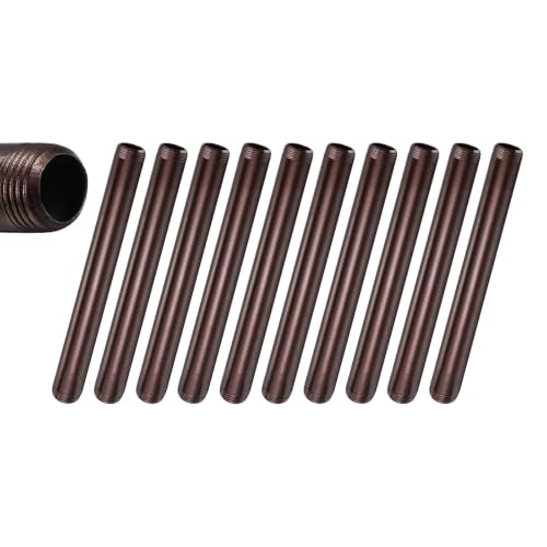 XinDoingNow Painted Black Iron Pipe,Bronze,3/4"x 6",10Pack