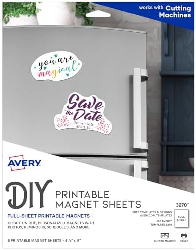 Amazon.com : Avery Printable Magnet Sheets, 8.5" x 11", Inkjet Printer ...
