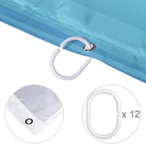 Rideau de douche lavable imperméable 152x182 cm avec 12 anneaux motif phare marin