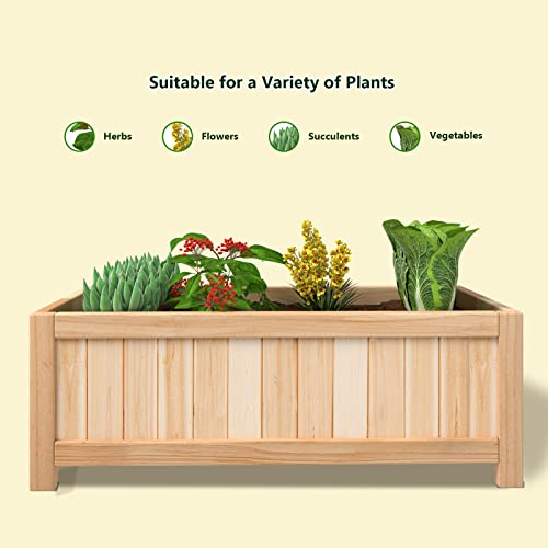 Giantex Raised Garden Bed Folding Flower Planter Vegetable Folding Planting Box For Patio Lawn Garden Backyard Elevated Outdoor Wood Planter Boxes, 27.5" Lx12 Wx10 H #TOP6