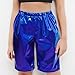 NATHGAM Girls Boys Metallic Shorts High Waist Straight Leg Y2k Dance Shorts Streetwear Kid Athletic Party Performance Outfits