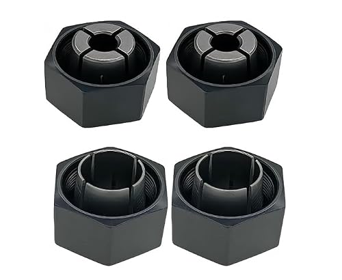 1/2\" Router Collet 12.7mm and 1/4\" Router Collet 6.35mm For Dewalt 326286-04 DW621 DW6212 DW616 DW618, For Boschh 1617, 1618, 1618EVS, 1617EVS, 1613AEVS,Craftsman router Hitachi 323-293, (4 Pck)