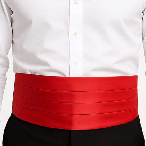 Image of TIE STUDIO Men's cummerbund, pocket square bowtie combo | micro | Superior finishing | Packaging - White Box | Size - adjustable & standard | pack of 3 |