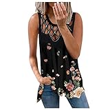 Stillshirt,damenhemden Kurzarm,BH Hemd,Bedruckte t-Shirts Damen,hemde Damen,Bundeswehr t-Shirt,Sommer Oberteile Damen,t-Shirt Damen,Neckholder top(B-Schwarz,M)