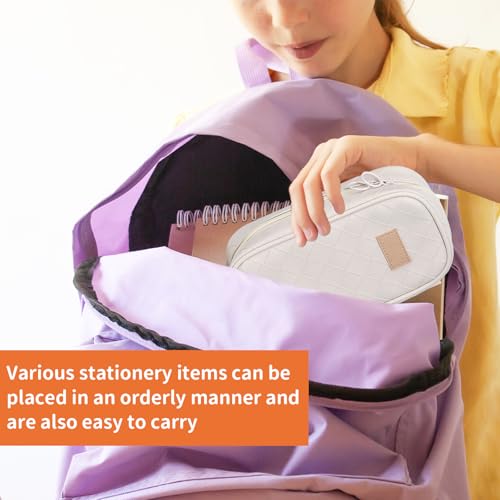 Image of Kaluofan Pencil Case, Large Capacity Pencil Pouch, Extra Big Pencil Bag with 6 Compartments Pencil Case Pouch, Portable Pencil Case Pouch Holder Box Organizer Cosmetic Bag(White)