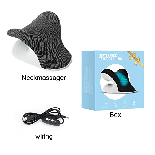 Liipoo Heated Neck Stretcher With Magnetic Therapy Pillowcase, Neck And Shoulder Relaxer Chiropractic Pillows, Cervical Traction Device For Relieve Tmj Headache Muscle Tension Spine Alignment #TOP6