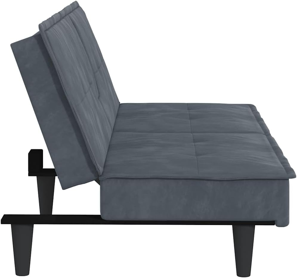 Sofa Bed Dark Grey Velvet Living Room Furniture