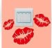 Vinilo decorativo pegatina pared, cristal, puerta -labios y besos