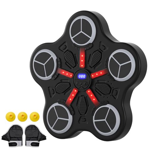 Smart Music Boxing Machine Wand-Boxtrainer mit Bluetooth &, Touchscreen, 3 Modi/3 Geschwindigkeiten, Schlagzähler, Stereo-Lautsprecher, Reaktionswand Punching Pad, Boxsack-Alternative
