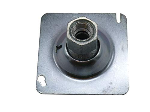 Corex 4" Square Swivel Fixture Hanger Cover For Use With Square Electrical Boxes - Fits 1/2" And 3/4" Threaded Nipple And Conduit - Malleable Iron Swivel Hub With Steel Cover And Reducing Bushing - Pendant Mount #TOP24
