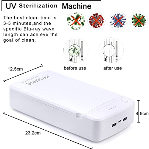 Nail Tool Sterilizer With Blue Light,Lxiangn Portable Usb Sterilization Box For Manicure Salon,Tweezers,Tattoo,Scissors,Jewelry,Phone, Watch,Keys #TOP2