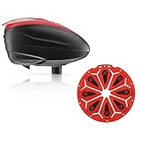 Dye LT-R Electronic Paintball Loader - Red with HK Army Epic Speed Feed (Red with Lava Epic Speed...