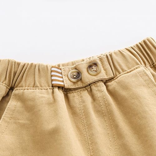 WISREMT Toddler Boys Chino Pants Solid Color Long Pants with Elasticized Waistband Casual Loose Trousers for 3-8 Years2