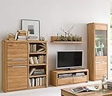 Wohnwand Pisa 29 Eiche Bianco massiv 4-teilig Medienwand TV-Wand Wohnzimmer TV-Möbel
