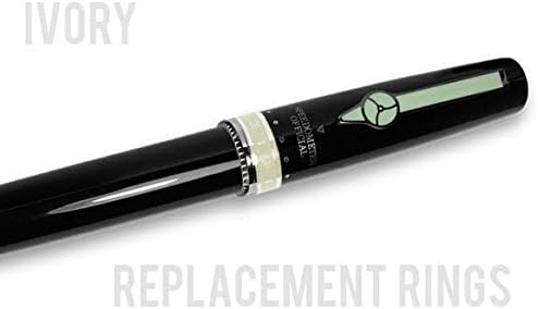 Speedometer Official Italian Styled DLC Black Roller Pen with Black & Ivory Bezel Collars