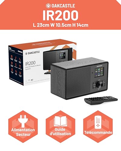 Radio Internet WiFi Dab+ Bluetooth 5.3 Oakcastle IR200 avec AUX