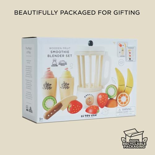 Le Toy Van – Honeybake Küchen-Rollenspiel Mixer & Obstset aus Holz | Rollenspiel für Kinder Küchenzubehör, Mixer-Set, TV296