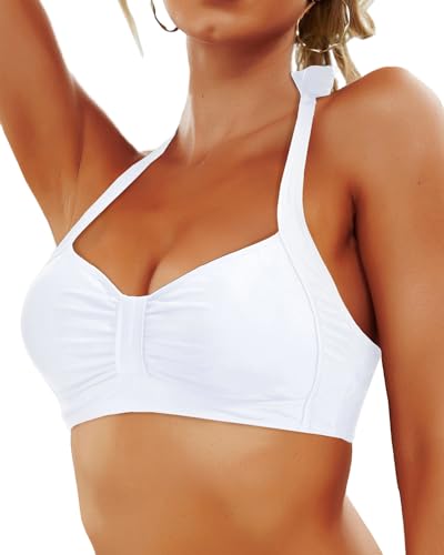 Yonique Women Halter Bikini Top Only Retro Swimsuit Top Push Up Bathing Suit Top No Bottom3