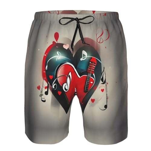 Treble Love and Music Print Stylish Beach Shorts Swim Trunks Lightweight Breathable Summer Outdoor Activities4