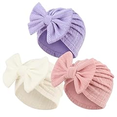3 Pcs Wheat Patterned Bow Hats I/ 3-12 Months