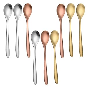 Osuter Roestvrij Staal Dessertlepels 30 STKS Kleine Theelepels Elegante 3 Kleuren Ijslepels voor Koude Desserts Sundae Koffie Cake