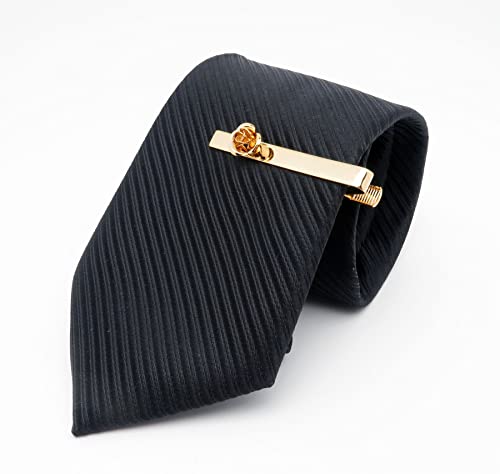 Rose Flower Men's Tie Clip With Presentation Box Tie Bar for Gentleman Regular Necktie Tie Clip for Daily Business Anniversary Wedding Occasions2