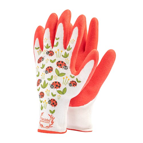 Guantes de jardinería para mujer Fun Jobs con punta de goma para excavación y plantación (2 pares)