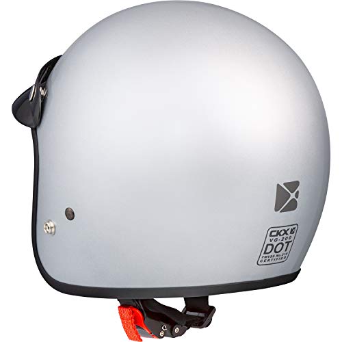 Motorcycle Half Helmet Open Face Ckx Vg200 Solid Glossy Silver 2Xlarge Adult Xx-Large #TOP3