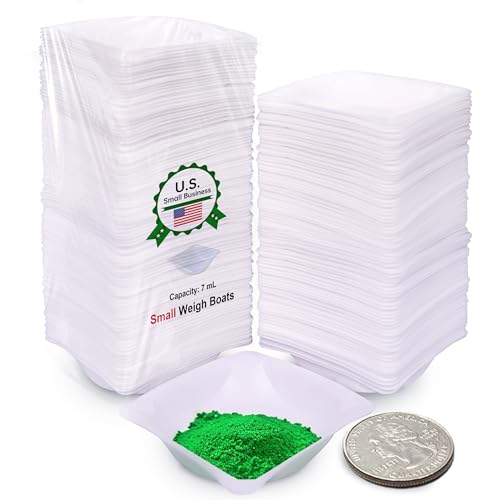 weigh boats small 7 ml 024 oz square weighing boats for scales  125 pack disposable measuring dishes for powders crafts samples and lab use y101