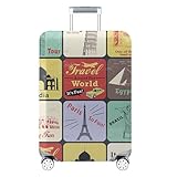 TYXHXTF Kofferhülle, Elastisch Reise Kofferschutzhülle, Reisekoffer Hülle Kofferschutz, Waschbarer Gepäck Abdeckung, Luggage Cover (Wahrzeichen, M)