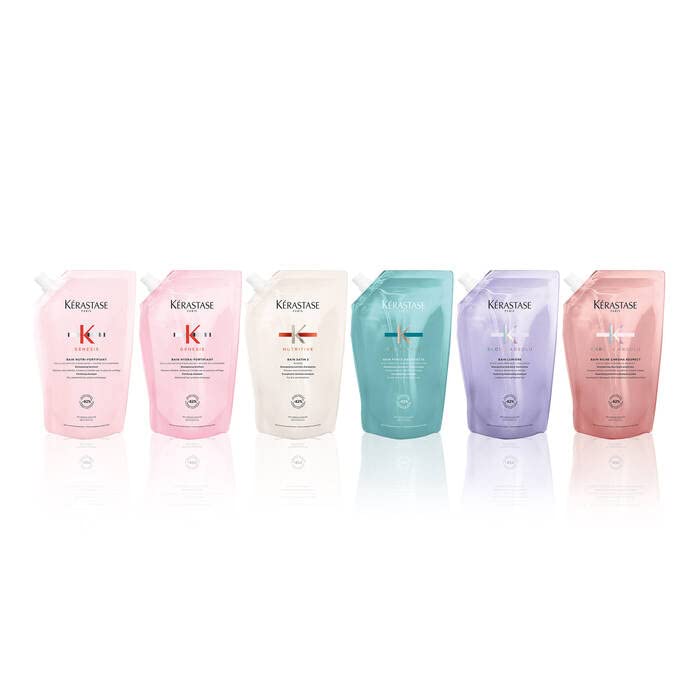 KERASTASE Blond Absolu Bain Lumière Pochette de recharge et flacon rechargeable, 500 ml, soin des cheveux