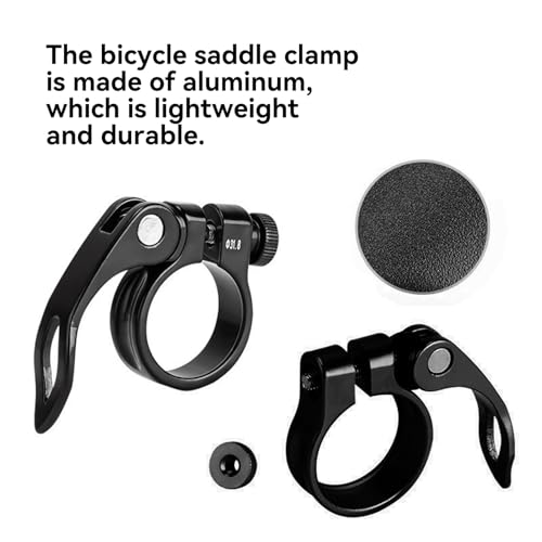 Fahrrad Sattelklemme mit Schnellspanner Aluminium Legierung Sattelklemme,Sattelklemme Schnellspanner Sattelstütze Sattelstützenklemme für Rennrad und MTB (Schwarz, 31.8mm)