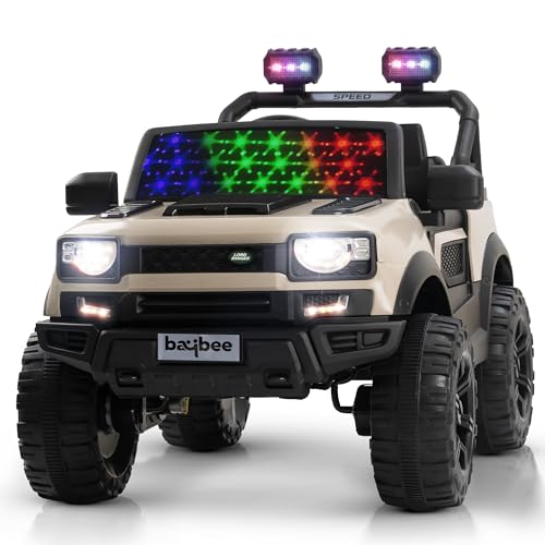 Image of Baybee Rover 4x4 Battery Operated Jeep for Kids, Ride on Toy Kid Car with RGB Windshield Light & Music | Baby Big Battery Cars | Electric Jeep Car for Kids to Drive 2 to 6 Years (Desert)