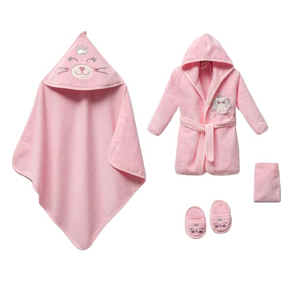 Cape de bain bébé fille et peignoir 4 pièces pour un rituel après-bain cocon