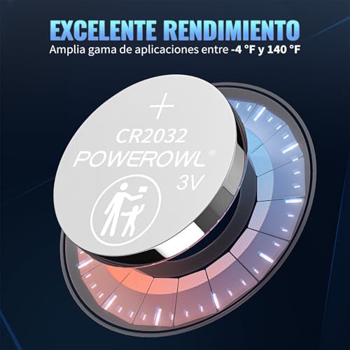 POWEROWL CR2032 Pilas de Botón de Litio 3V, Paquete de 12, Pilas 2032 de Larga Duración para Llaves de Coche, Mandos a Dispositivos Electrónicos, Embalaje de Seguridad para Niños-Morado - Image 4