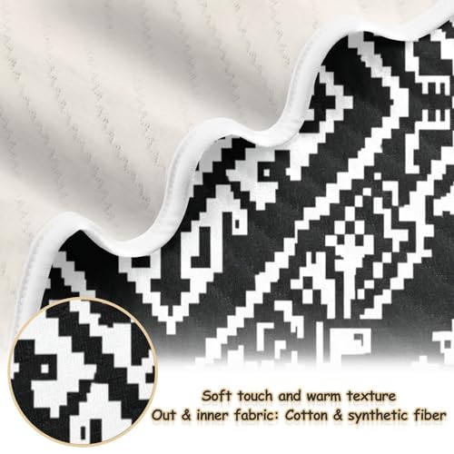Kigai Black White Pattern Baby Blanket for Boys Girls Swaddle Blankets Soft Cozy Receiving Blanket Nursery Crib Blankets for Toddler Newborn, 30 x 40 Inch2