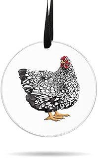 WIRESTER Hanging Ornaments for Christmas Tree Holidays, Party, Car, Home, Office Decoration, Large 3 inch Acrylic Ready to Hang Ornament - Wyandotte Chicken