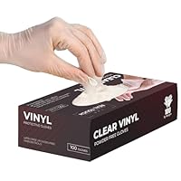 K-MART The Real Touch Einweg-Vinylhandschuhe, puderfreie und latexfreie transparent Einmalhandschuhe mit 100 Stück/Box (XL)